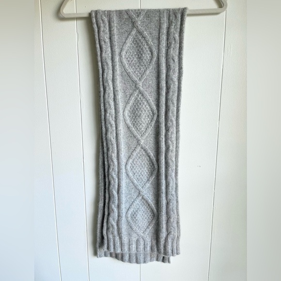 Banana Republic Accessories - Banana Republic Gray Knit Sequin Lambs Wool and Angora Winter Holiday Scarf